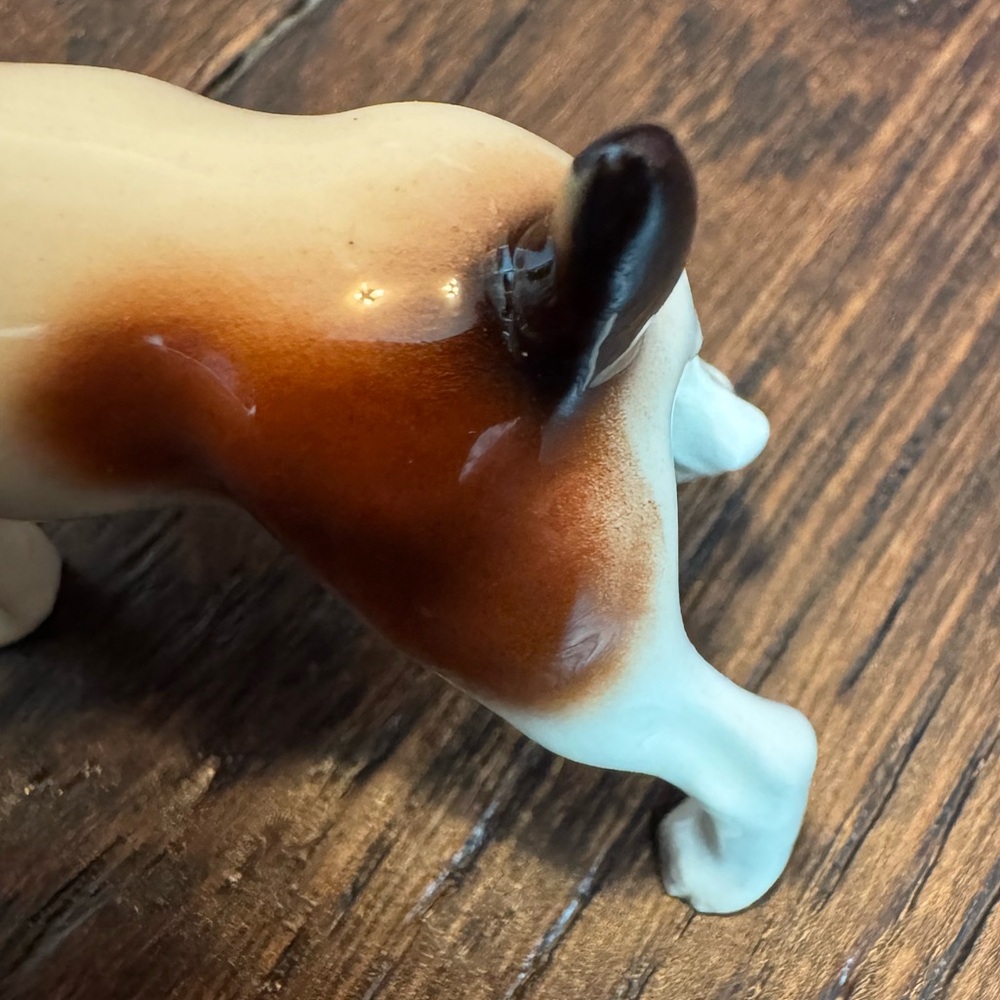 Vintage Ceramic Jack Russell Terrier Figurine - White & Brown with Leash - Picture 3 of 14